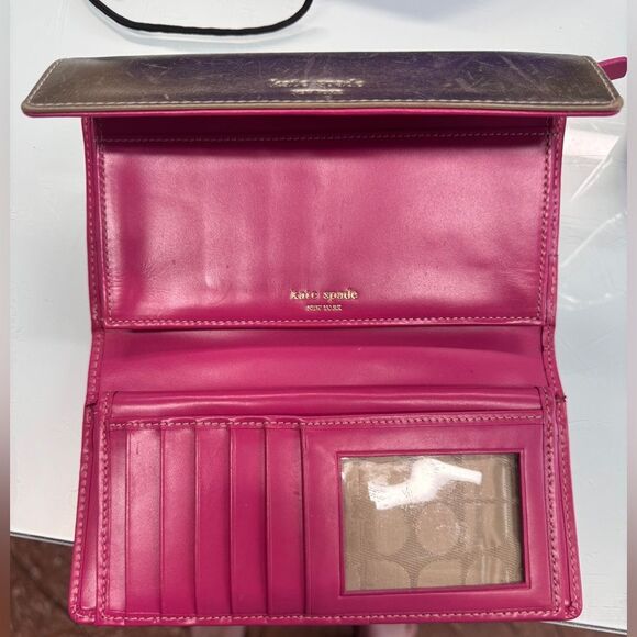 Kate Spade Spencer Bifold Wallet Gold sparkle - Picture 10 of 10